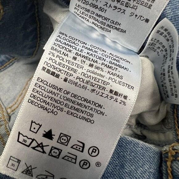 Levi’s Jeans Womens Size 30 Blue Wedgie Skinny Stretch Denim Ripped Distressed - Picture 9 of 10